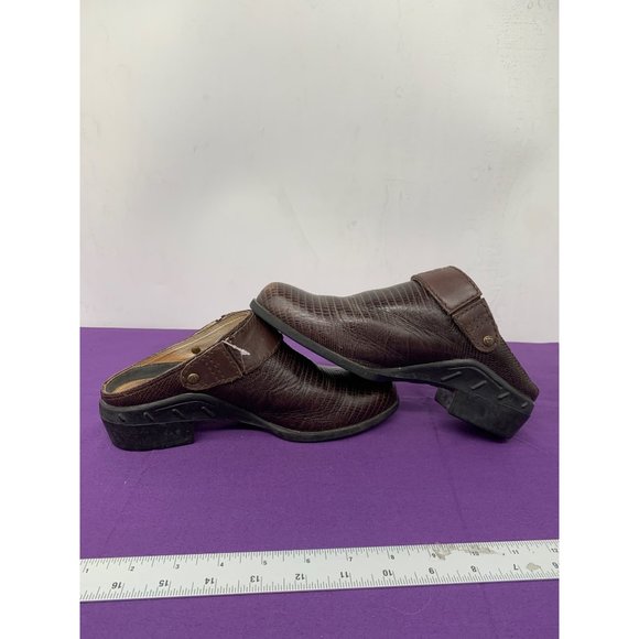 Ariat Womans 7B Brown Slip On Mules Sling Back ~ Scuffed - Picture 10 of 11
